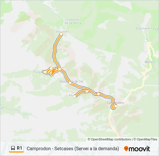 R1 Bus Line Map