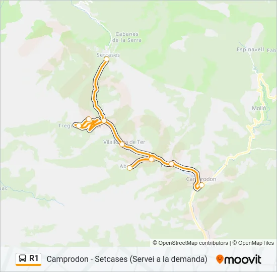 R1 Bus Line Map