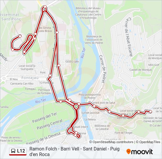 Mapa de L12 de autobús