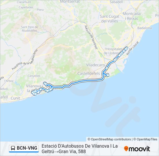 BCN-VNG Bus Line Map