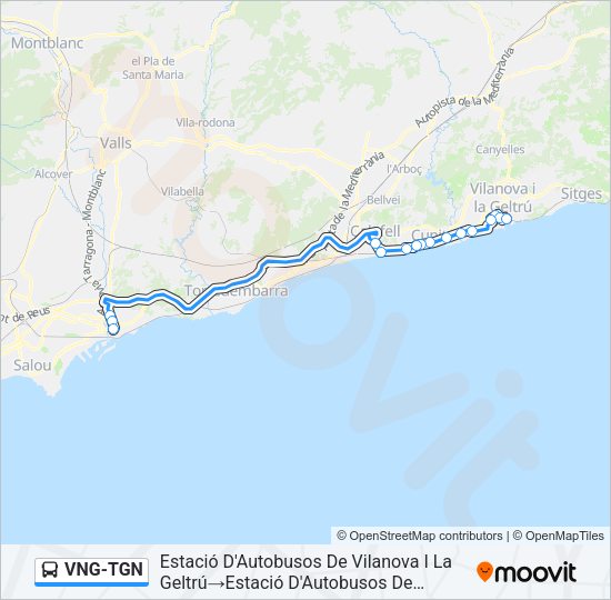 VNG-TGN Bus Line Map