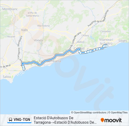 VNG-TGN Bus Line Map