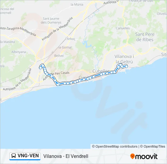 VNG-VEN Bus Line Map