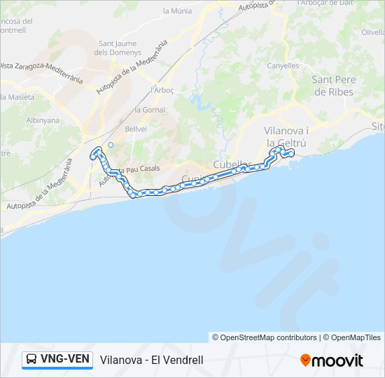 VNG-VEN Bus Line Map