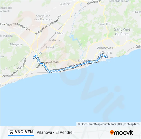 VNG-VEN Bus Line Map