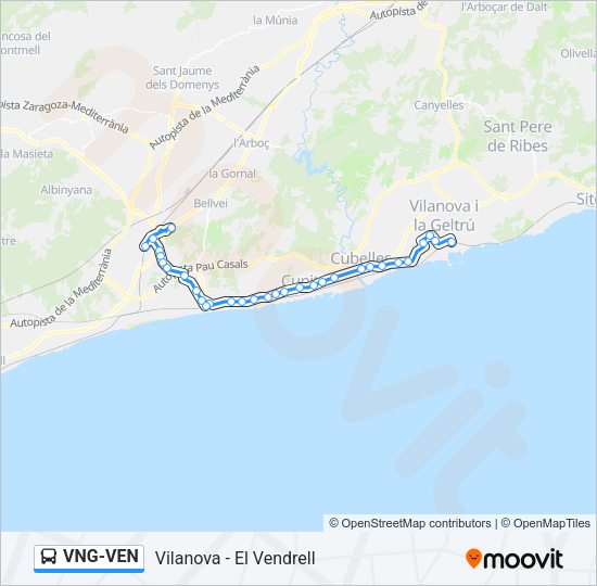 VNG-VEN Bus Line Map