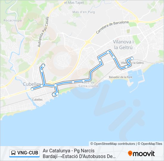 VNG-CUB Bus Line Map