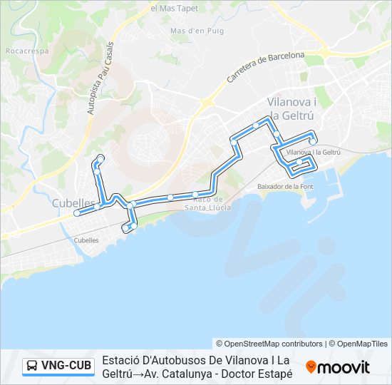 VNG-CUB Bus Line Map