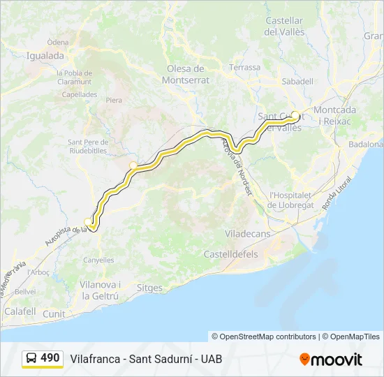 490 Bus Line Map