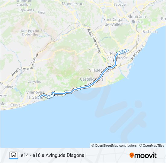 DIAGONAL Bus Line Map