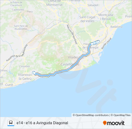 DIAGONAL Bus Line Map