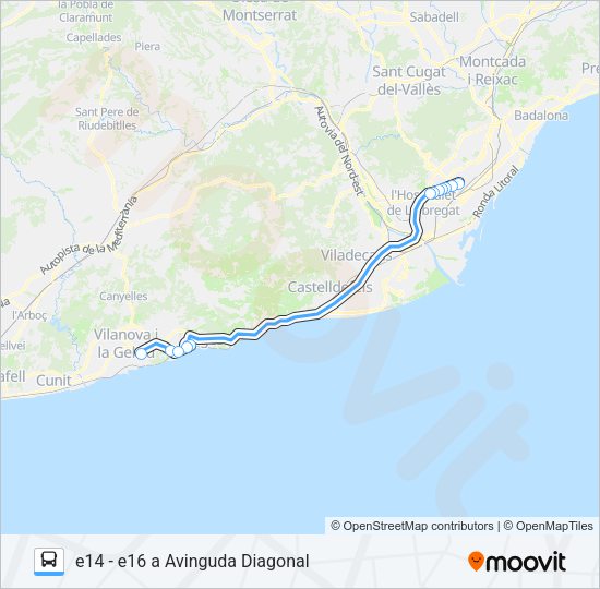 DIAGONAL Bus Line Map