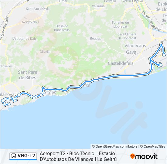 VNG-T2 Bus Line Map