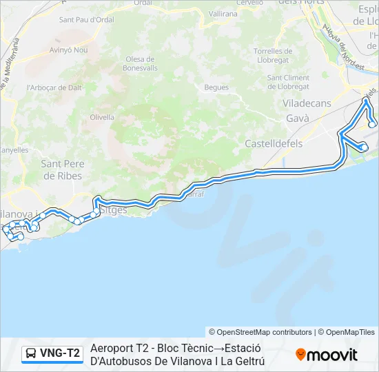 VNG-T2 Bus Line Map