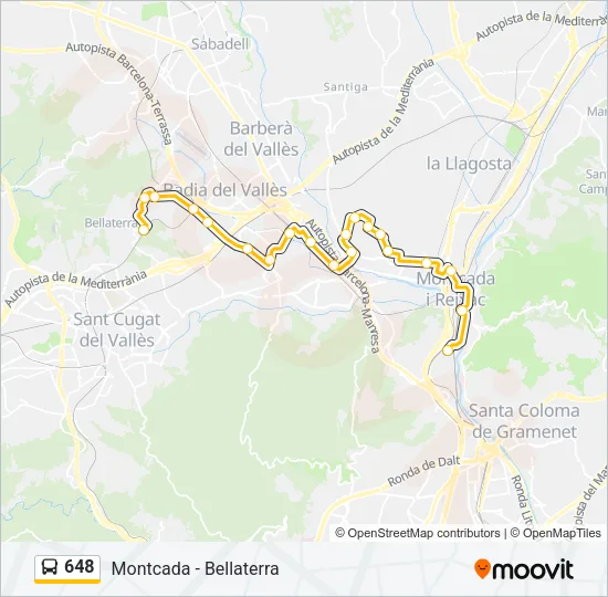 648 Bus Line Map