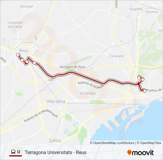 U Bus Line Map