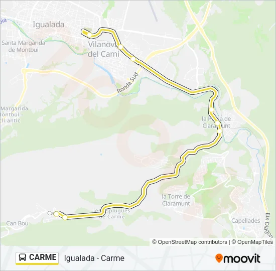 CARME Bus Line Map