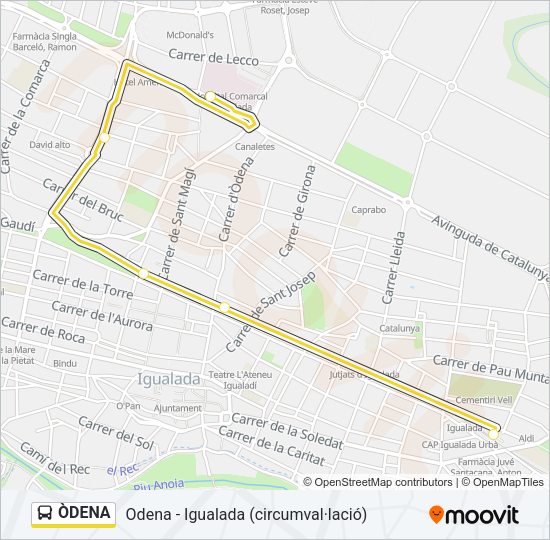ÒDENA Bus Line Map
