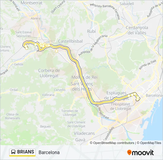 BRIANS Bus Line Map
