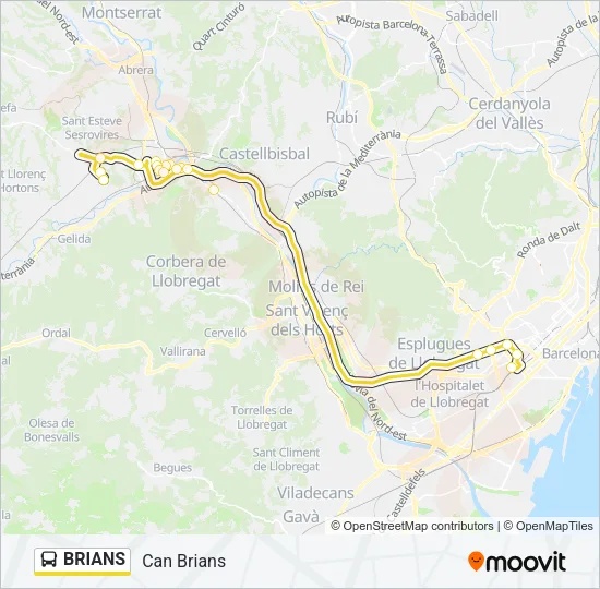 BRIANS Bus Line Map