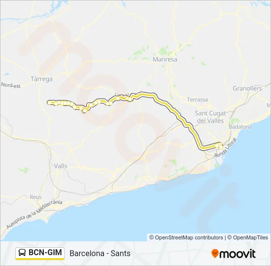BCN-GIM Bus Line Map