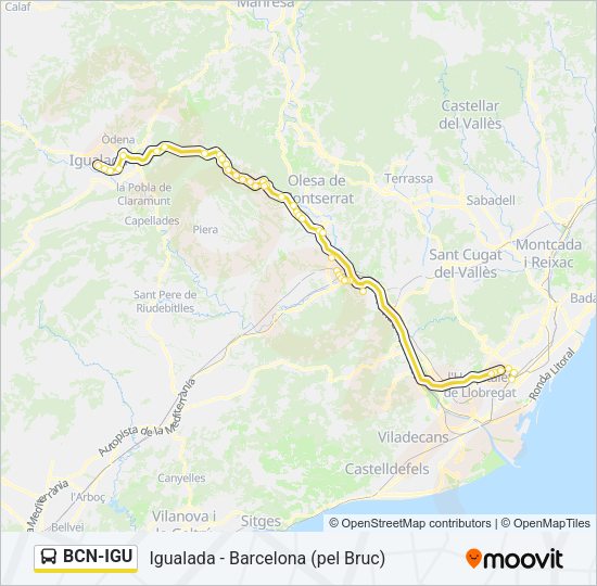 BCN-IGU Bus Line Map