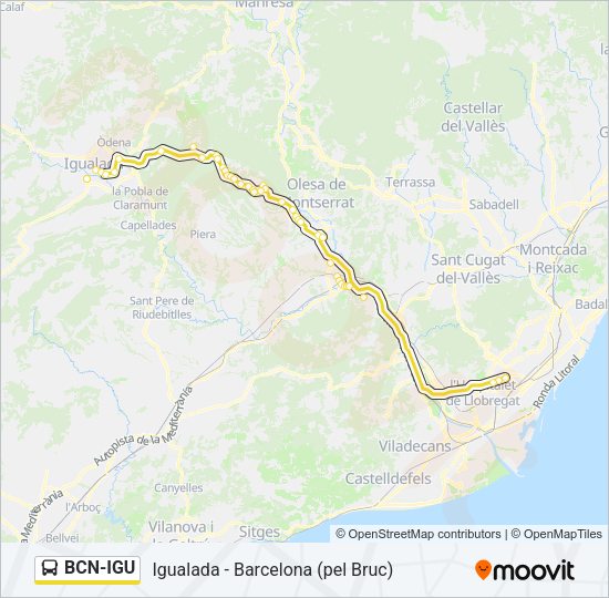 BCN-IGU Bus Line Map