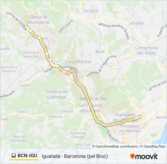 BCN-IGU Bus Line Map