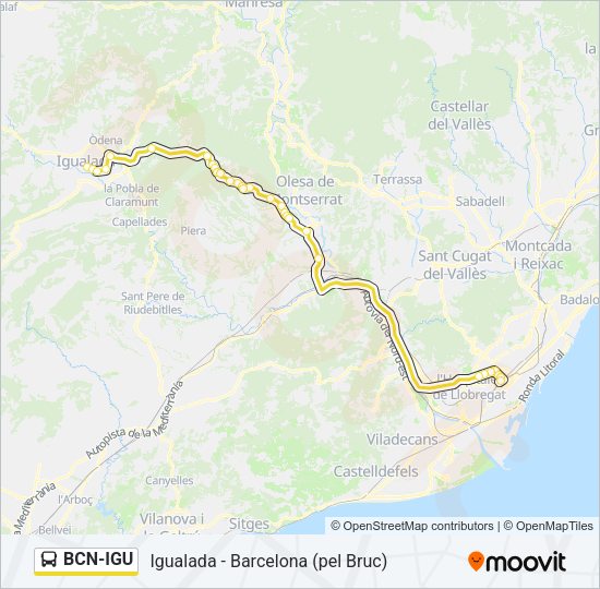 BCN-IGU Bus Line Map