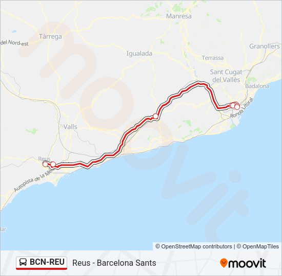 BCN-REU Bus Line Map