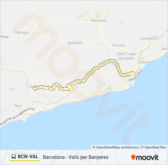 BCN-VAL Bus Line Map