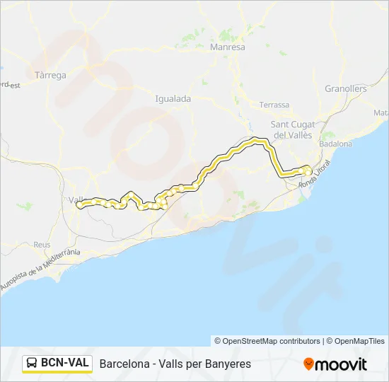 BCN-VAL Bus Line Map