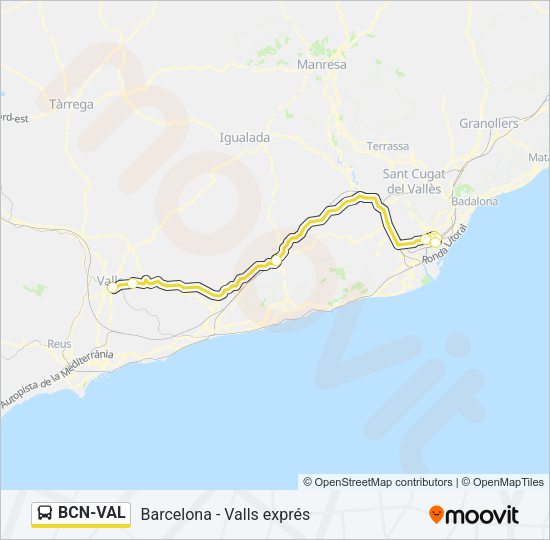 BCN-VAL Bus Line Map