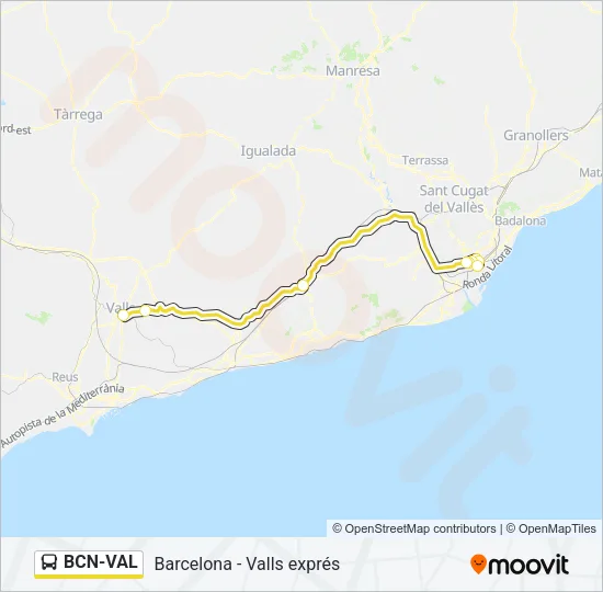 BCN-VAL Bus Line Map