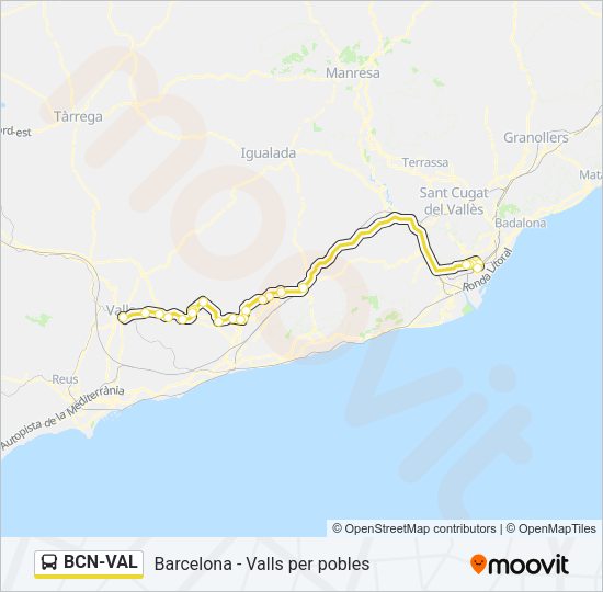 BCN-VAL Bus Line Map
