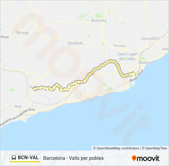 BCN-VAL Bus Line Map