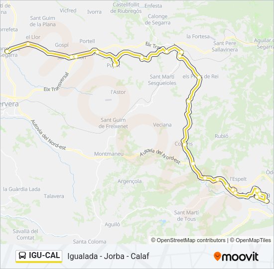IGU-CAL Bus Line Map