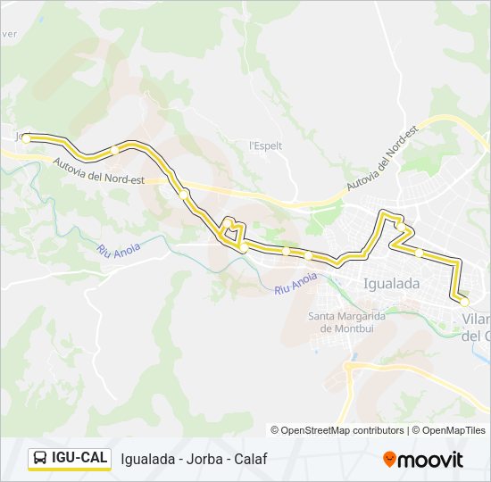 IGU-CAL Bus Line Map