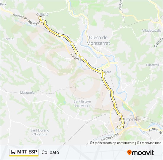 MRT-ESP Bus Line Map