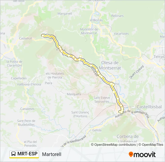 MRT-ESP Bus Line Map