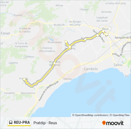 REU-PRA Bus Line Map