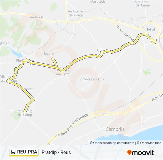 REU-PRA Bus Line Map
