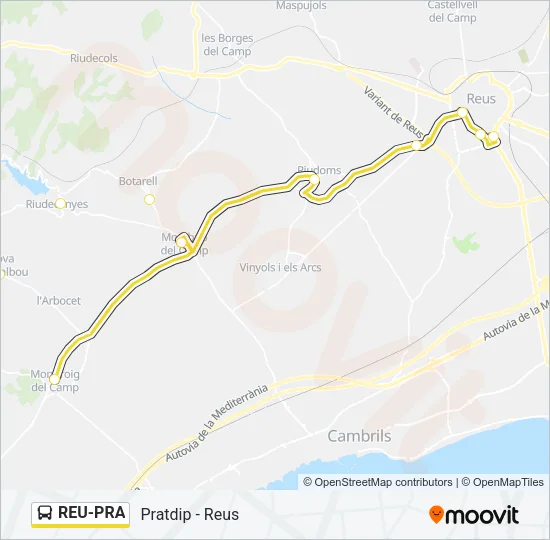 REU-PRA Bus Line Map