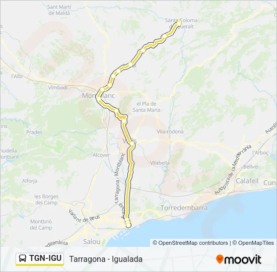 TGN-IGU Bus Line Map