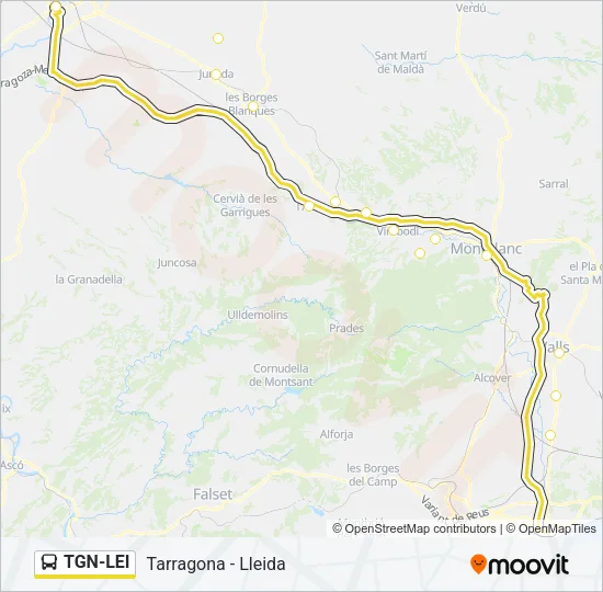 TGN-LEI Bus Line Map