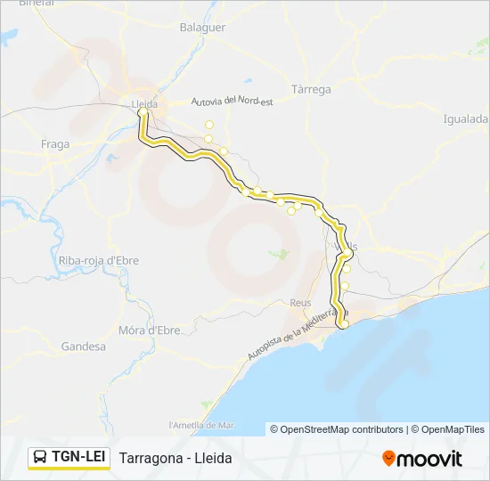 TGN-LEI Bus Line Map