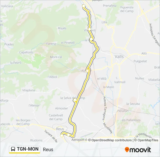 TGN-MON Bus Line Map