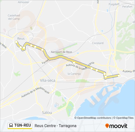 TGN-REU Bus Line Map