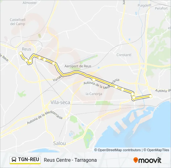TGN-REU Bus Line Map