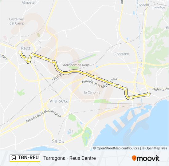 TGN-REU Bus Line Map